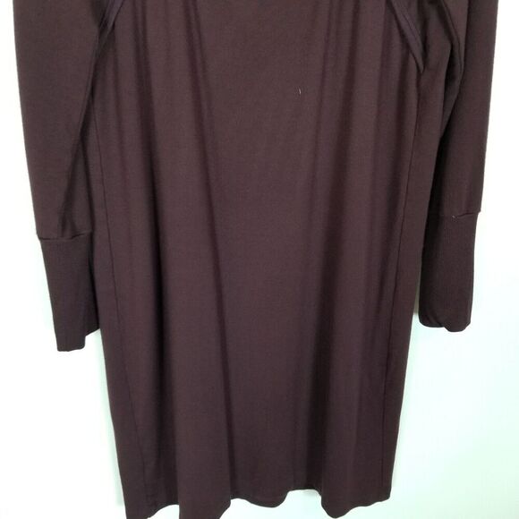 Athleta Womens Crossover Sweatshirt Dress Cut Out Back Size M Maroon Long Sleeve - Picture 6 of 8